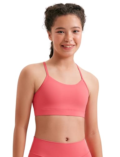 Image of CRZ YOGA Girls Butterluxe Y Back Sports Bra | Light Support, Removable Pads, Yoga, Athletic, Extremely Soft, Scoop Neck, Spaghetti Straps, for Teen
