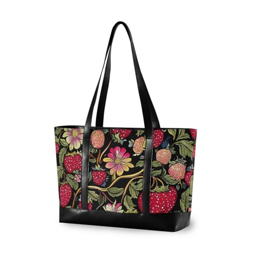 Straberries Cherry Red professional bag for woman with zipper womens work tote bag for work with tablet maletín para laptop mujer