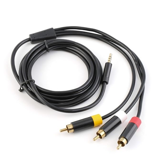 PSX Store Audio Video AV Cable Cord Compatible with Microsoft Box 360 E Console Black Toy Review India (Iknoor World )