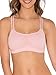 Fruit of The Loom Womens Spaghetti Strap Cotton Pull Over 3 Pack Sports Bra, Skinny Stripe/White/Blushing Rose, 32