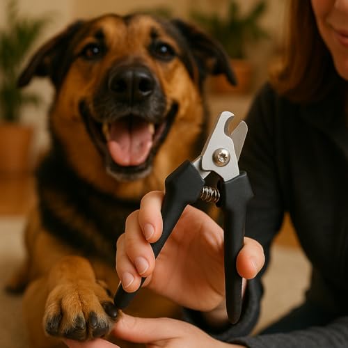 Alicate Tesoura Cortador de Unhas para Cães | Limitador de Corte | Empunhadura Ergonômica - Preto