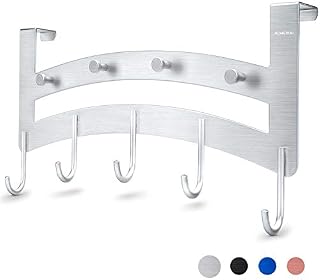 ACMETOP Over The Door Hook Hanger, Heavy-Duty 9 Hook Organizer Rack for Coat