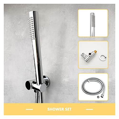Ensemble de douche à main ronde finie en chrome brillant de haute qualité