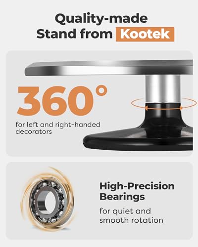 Image of Kootek Aluminium Alloy Revolving Cake Stand 12 Inch Rotating Cake Turntable for Cake, Cupcake Decorating Supplies for Mother's Day