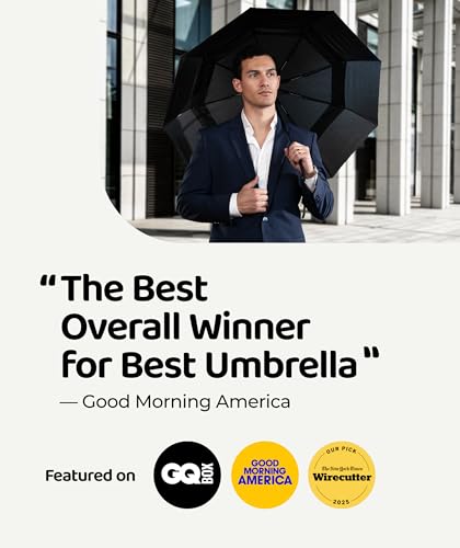 Windproof Travel Umbrella Compact and Withstands Winds up to 100MPH Strongest Premium - image 8