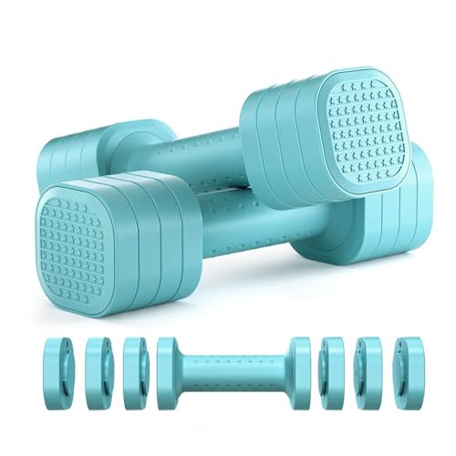 Juego de pesas de mano para mujer – Par de mancuernas ajustables, mango antideslizante, equipo de entrenamiento portátil | 2, 3, 4, 5, kit de pesas para entrenamiento en casa, rutina de