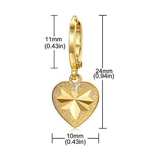 18K Gold Filled Heart Dangle Earrings For Women And Girls Tiny Drop Earrings Small Huggie Hoop Earrings Fashion Jewelry Gifts (Gold) #TOP2