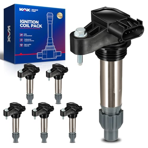 Image of KAX Pack of 6 Ignition Coil Set for Buick Enclave Cadillac SRX STS ATS CTS Chevy Malibu Impala Traverse Pontiac Saab Saturn Camaro Outlook Suzuki GN10494 D515C C1555, UF569