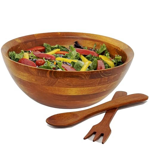 Woodard & Charles Wood 3 Piece Salad Serving Bowl Set, 10