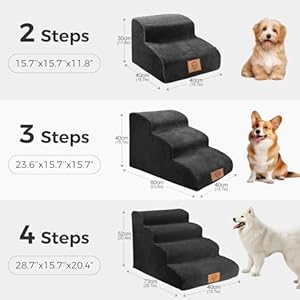 Kphico-Dog-Stairs-for-Small-Dogs-2-Tier-Foam-Pet-Steps118-High-Non-Slip-Pet-Stairs-for-High-Beds-Or-CouchesSoft-Dog-Ladder-Send-Pet-Hair-Remover-Roller-Black - Cucciolini Doodles   Kphico-Dog-Stairs-for-Small-Dogs-2-Tier-Foam-Pet-Steps118-High-Non-Slip-Pet-Stairs-for-High-Beds-Or-CouchesSoft-Dog-Ladder-Send-Pet-Hair-Remover-Roller-Black