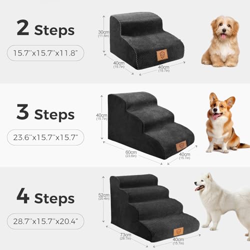 Kphico-Dog-Stairs-for-Small-Dogs-2-Tier-Foam-Pet-Steps118-High-Non-Slip-Pet-Stairs-for-High-Beds-Or-CouchesSoft-Dog-Ladder-Send-Pet-Hair-Remover-Roller-Black - Cucciolini Doodles   Kphico-Dog-Stairs-for-Small-Dogs-2-Tier-Foam-Pet-Steps118-High-Non-Slip-Pet-Stairs-for-High-Beds-Or-CouchesSoft-Dog-Ladder-Send-Pet-Hair-Remover-Roller-Black