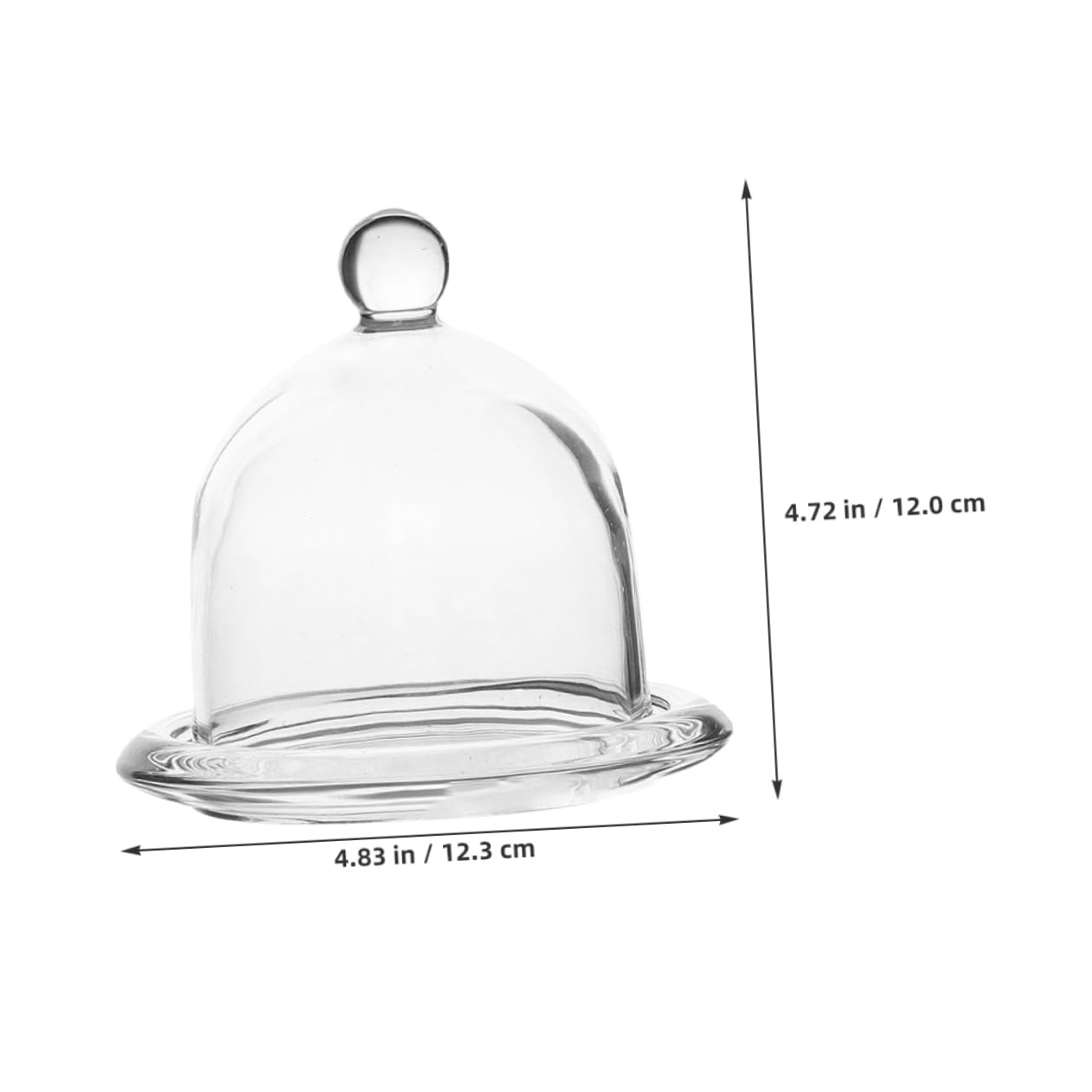 2piezas Cubierta de Cúpula de Postre Transparente con Plato Base, Soporte para Tartas con Protección Antipolvo, para Cupcakes, Cookies y Fiestas