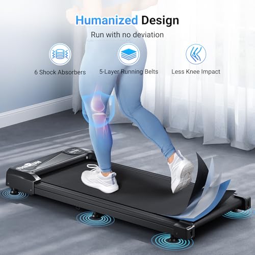THERUN Walking Pad Treadmill Under Desk, Portable Mini Treadmill for Home/Office, Walking Pad Machine with 2.5HP and 265 lbs Weight Capacity Remote Control LED Display3