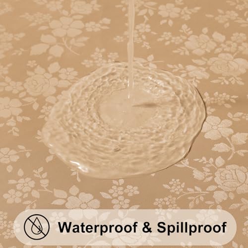 Image of Smiry Heavy Duty Vinyl Fitted Tablecloths for 8 Foot Rectangle Tables