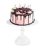 Darnell Nehemiah 10 inch White Cake Stand: Metal Cake Holder Stand - white cupcake stand For Wedding Reception Birthday (White)