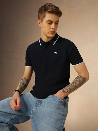 Image of Dennis Lingo Men's Poly Cotton Loose Fit Solid Half Sleeve Polo T-Shirt