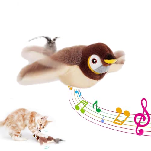 mzvoo Birdy Uccello Volante,Flappychase Uccellino per Gatti,kittiebird,Giocattolo per Gatti Bird Chase,Gioco Uccellino per Gatti,Giocattolo Interattivo per Gatti Uccello Che Sbatte Le Ali,Giocattolo