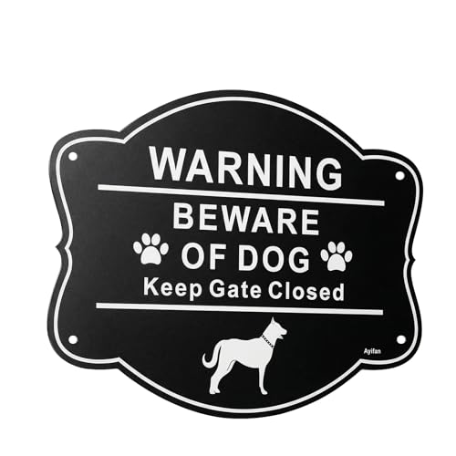 Beware of Dog Sign for Fence,10x8 Inch Rust Free .040