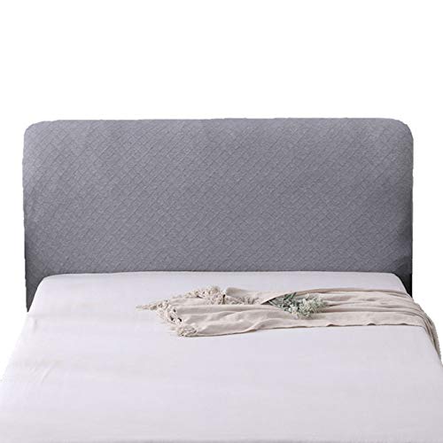 Space Cotton Bett Kopf Abdeckung - Nordic Kopfteil Bezug Graue Farbe Superweiche Verdickung Elastic All-Inclusive Bett Kopfteilschutz Staubdichte Dekorative Abdeckung,Length:220cm