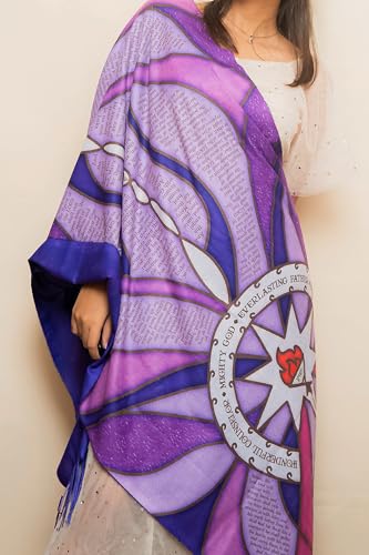 The Advent Scarf - Purple Stained Glass Bible Scripture Warm Holiday Scarf - Christian Christmas Gift 6