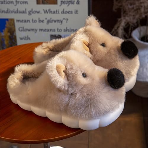 Dog slippers Plush slippers Home cotton slippers Men's and women's slippers Cartoon animal slippers Warm slippers Non slip slippers3