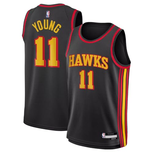 Outerstuff Trae Young Atlanta Hawks #11 Youth Size Player Name & Number Swingman Jersey (Statement/Black Youth Large-14/16)