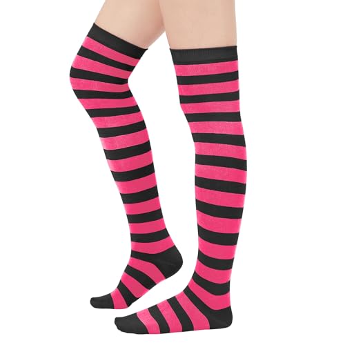 Image of American Trends Womens Rainbow Socks Striped Knee High Socks Thigh High Stockings Casual Tube Socks Costume Leg Warmers
