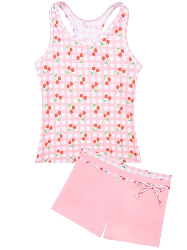 Image of Uhnice Girls Swimsuit Two Piece Tankini Swimwear with Boyshort