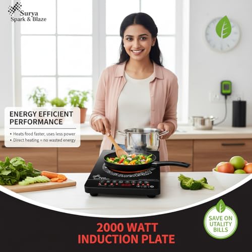 Image of Drumstone (Exclusive & Limited 5 Year Warranty) Induction Cooktop 2000W Electric Stove Rapid Heating Cooking Plate, Shockproof Induction Chulha, Energy Efficient, Easy Clean Surface, Gas-Free Cooking