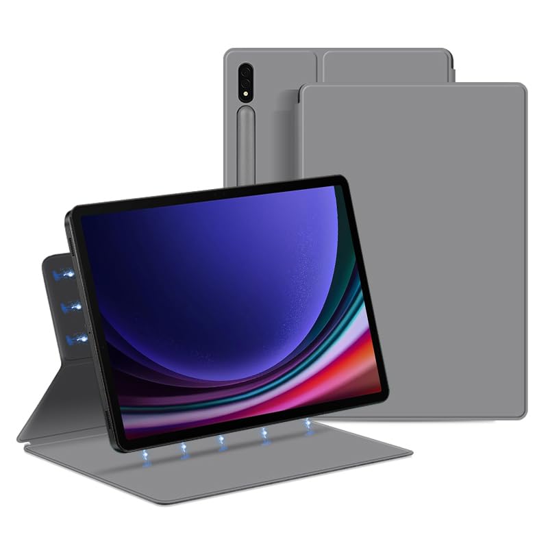 Magnetic Case for Galaxy Tab S9 FE 5G 10.9 Inch/Tab S9 11 Inch Case 2023 with Pen Holder, Lightweight Slim Magnetic Stand Case with Auto Sleep/Wake Cover for Galaxy S9 FE (X510/X516/X518), Gary
