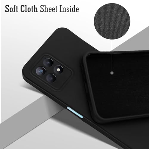 Image of BlazeTech for [ Realme Narzo 50 4G / Realme 8i ] Liquid Silicone Back Case Cover Flexible |Inner Lining| with Camera Protection Back Cover for [ Realme Narzo 50 4G / Realme 8i ] - Black