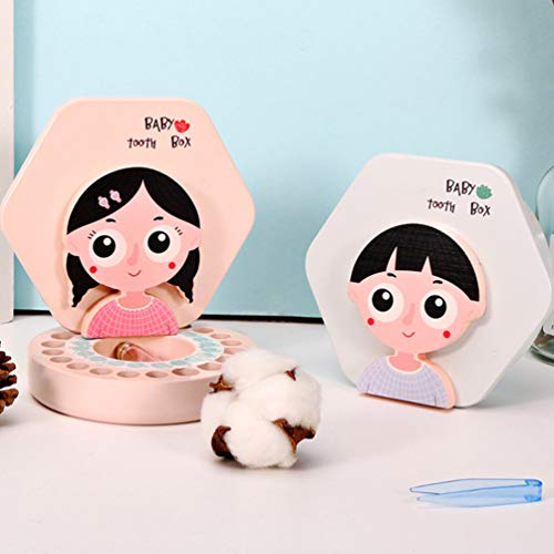Toyvian 1 conjunto de caixa de dentes de bebê para meninas, linda caixa de armazenamento de dentes d