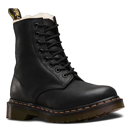 Dr. Martens Women's Serena Burnished Wyoming Leather Fashion Boot, Black, 5 Medium UK (7 US)