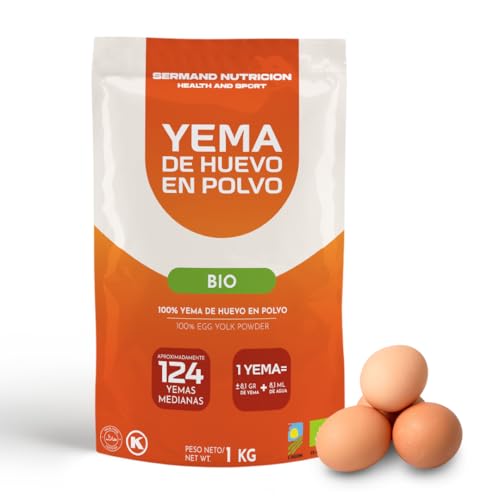 Yema de Huevo en Polvo Ecologico (1 kg) | Yemas de Huevo en Polvo Ecologicas | Sin Aditivos | Productos Sin Lactosa | Larga Vida Util