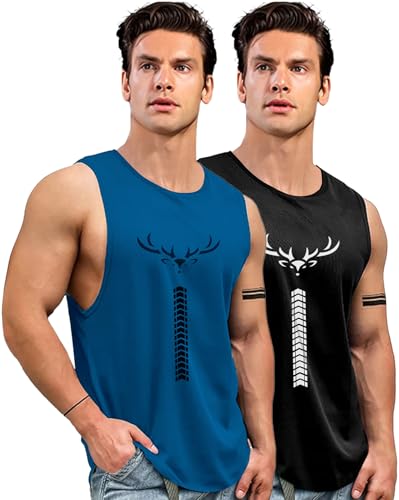 Image of AUSK Men Vest || Gym Tshirt for Men || Karma Printed Sleeveless Regular Fit T Shirt for Mens