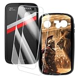 OAGELIM 2 Pezzi Pellicola Protettiva + Custodia Compatibile con Balmuda Phone (4.9 pollice) Custodia Stampa Artistica Personalizzata e Vetro Temperato (Guerriero)
