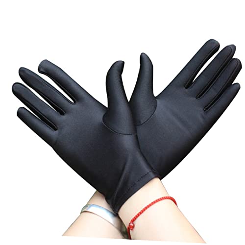 Angoily Elastic Spandex Gloves 3 Sets White Black for Jewelry Handling Etiquette Inspection Electronics Glass Dust
