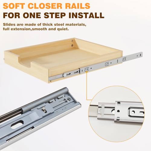 Grehitk Pullout Cabinet Organizer, 17''W×21''D×3''H Slide Out Shelves for Kitchen Cabinets, Pull out Drawers for Kitchen Cabinets, Pantry, Bathroom, & Storage Organization by Grehitk - Image 3