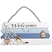 Produktbild Willkommensschild holz draußen, strandart hängendes welcome schild holz, willkommensschild deko, holzschild willkommen für hochzeit weihnachten neujahr party wand tür dekoration, 26.5 * 11.5 cm