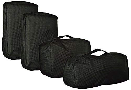 Image of PACKING CUBES -SET OF 4 (SMALL .MEDIUM, LARGE AND SLIM) (BLACK)