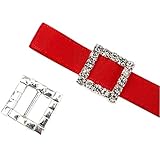 35pcs Square Rhinestone Buckle Invitation Ribbon Slider for Ribbons Wedding Supply Gift Wrap Hairbow Center (1515mm)