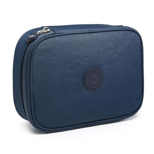 Estojo Box Organizador Divisórias Escolar Infantil Juvenil Adulto (Azul Escuro)