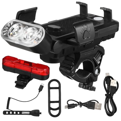 Phare de vélo rechargeable pour vélotaf nocturne avec avertisseur et support GPS