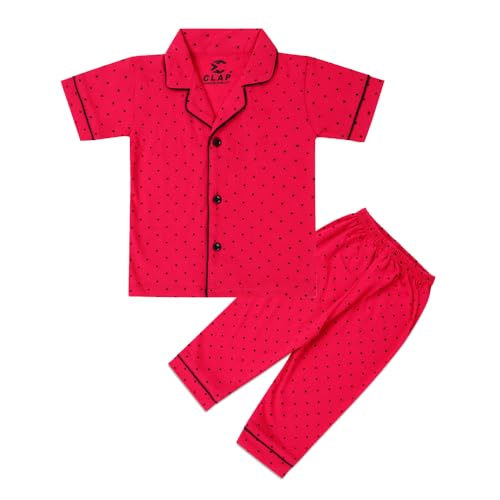 Image of CLAP Kids Cotton Printed Half Sleeves Night Suit