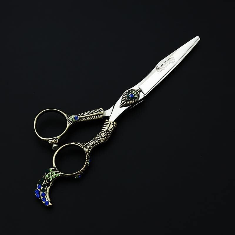 ヘアカットシザー、6インチステンレススチールサロン美容師ヘアカット理髪師シザーアクセサリーピーコックヘアシザーセット