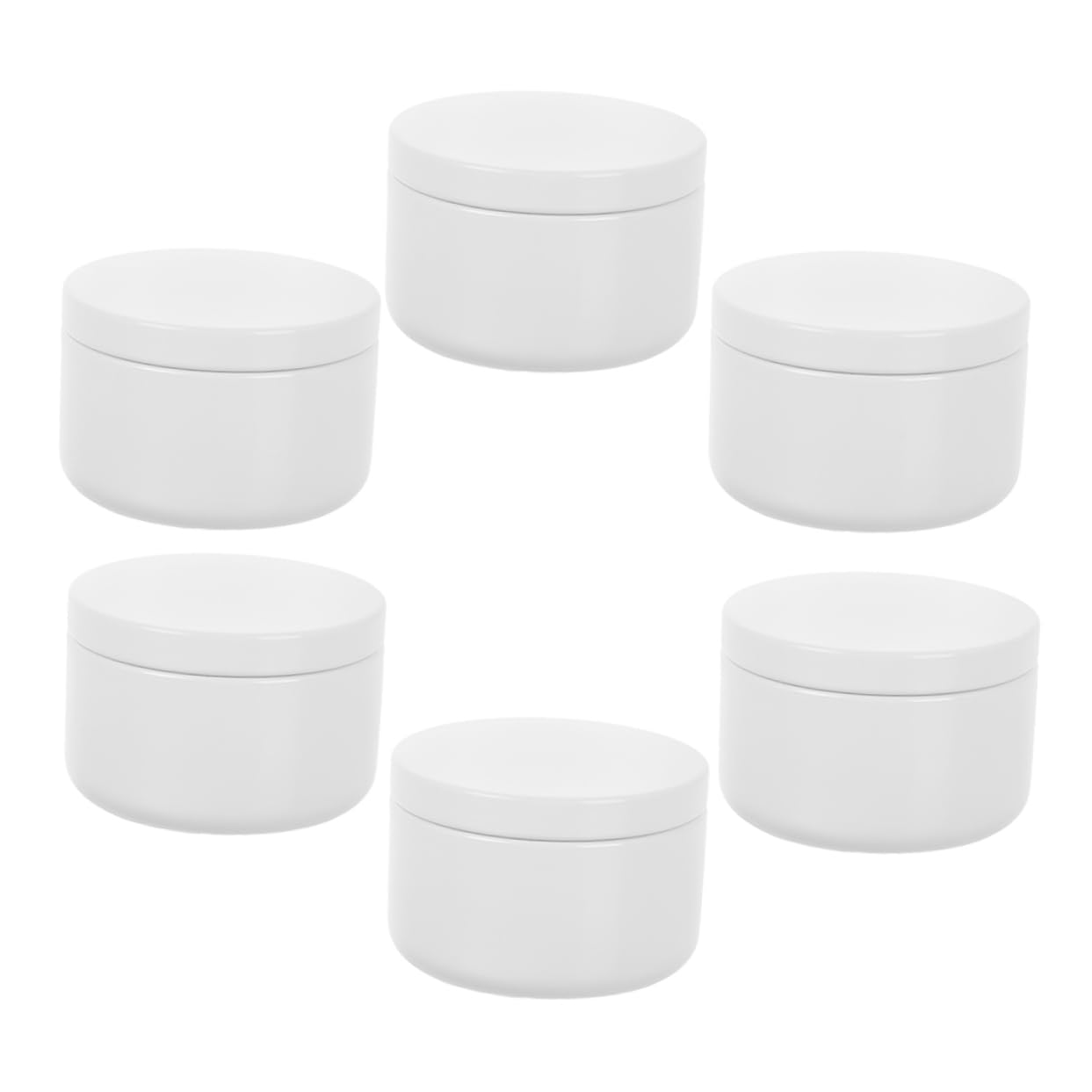 FRCOLOR 6pcs White Aluminum Candle Tins with Lids Sealed Containers for Candle Making Leakproof Design for Business Personal Use