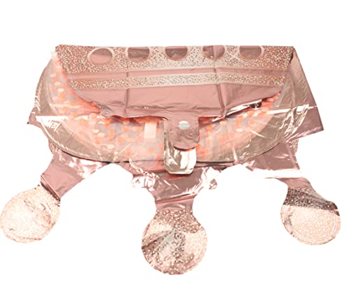 Image of Crown Balloons Pack Of 5 Foil Mylar Helium Balloons For Quinceanera Party Decorations in Rose Gold, Clear Rose Gold Dot