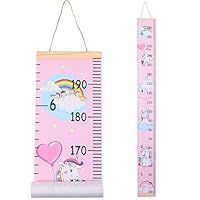 Heyu-Lotus Kids Height Chart, 200X20CM Wall Hanging Growth Chart Removable Canvas and Wood Measuring Ruler for Baby Boys Girls Children Bedroom Decoration