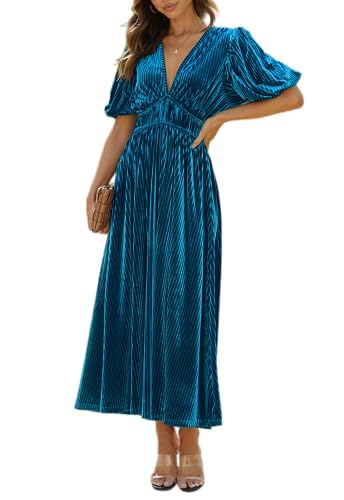 Image of Sissyaki Velvet Maxi Dress Fall Wedding Guest Dress 2026 | Semi Formal to Formal Events, Family Pictures, Holiday Party Dinner Dress