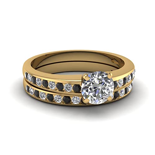 Bague de mariage diamant canal or jaune ajustée de la taille 47 à 70